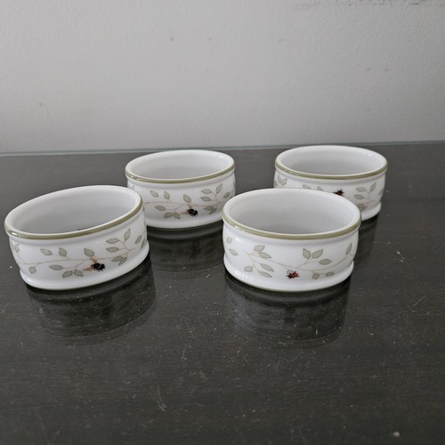 Vintage LENOX Butterfly Meadow Porcelain Napkin Rings Set Bees & Ladybug Spring - Picture 8 of 14
