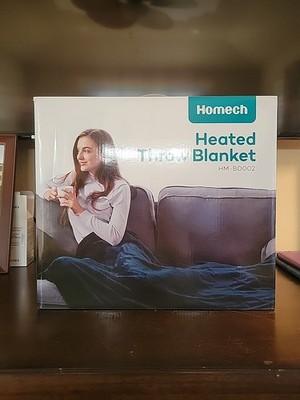NIB Homech BD002 Heated Flannel Throw Blanket 50''X 60'' W/10 Settings Great Gift