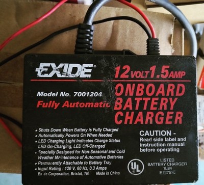 Exide 7001204 Fully Automatic Onboard 12v 1.5 amp Battery Charger Boat Truck Car