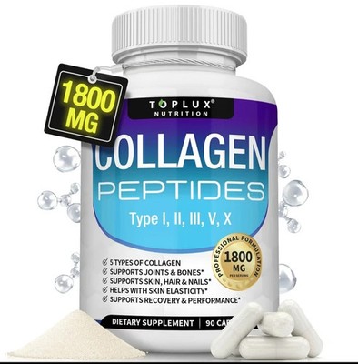 Toplux Collagen Peptides 5 Types of Collagen Complex 1800mg