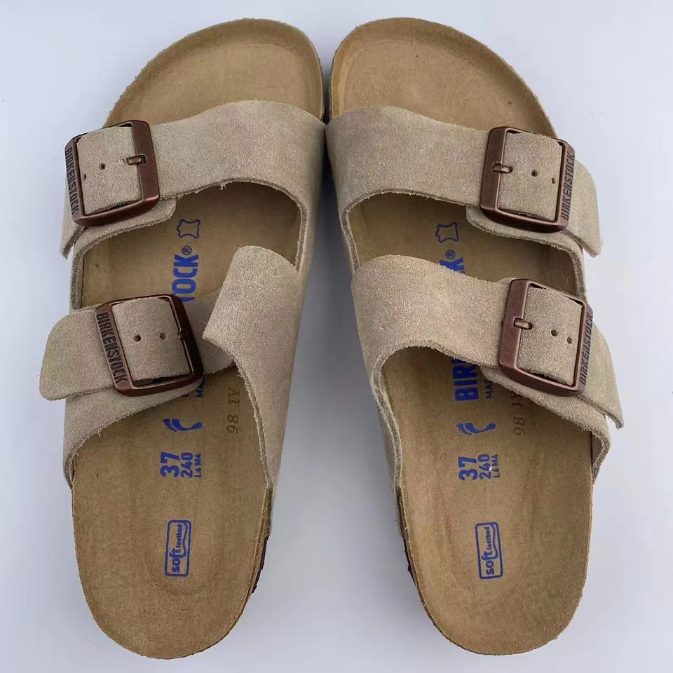 Nuevas sandalias Birkenstock Arizona gamuza topo plantilla suave para hombre y mujer EU 37-45 Foto 3 de 4