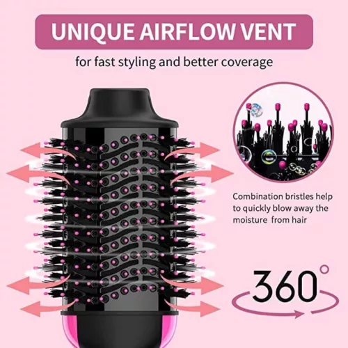 4 in 1 Hot Air Brush Styler Hair Dryer Curling Comb Blow Volumizer Straightener - Picture 7 of 11
