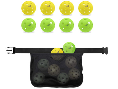 CallaSports Pickleball 8 Balls with Adjustable Waist Bag, Works with any Balls