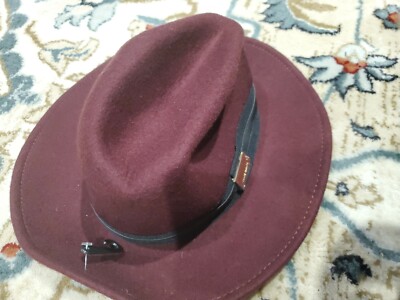 VINCE CAMUTO 100% Wool Black Banded Panama Hat sun hat | eBay display picture 1