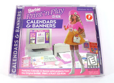BARBIE CALENDARS BANNERS Print N Play CD ROM Mattel Media 1996 Windows 3.1/95