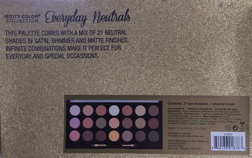 City Color Collection Everyday Neutrals Eyeshadows. 21 Mixed Neutral Toned. - Picture 3 of 3