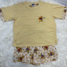 Disney Pooh Embroidered Women  s Pajamas SZ Small Winnie the Pooh Retro 2pc Set