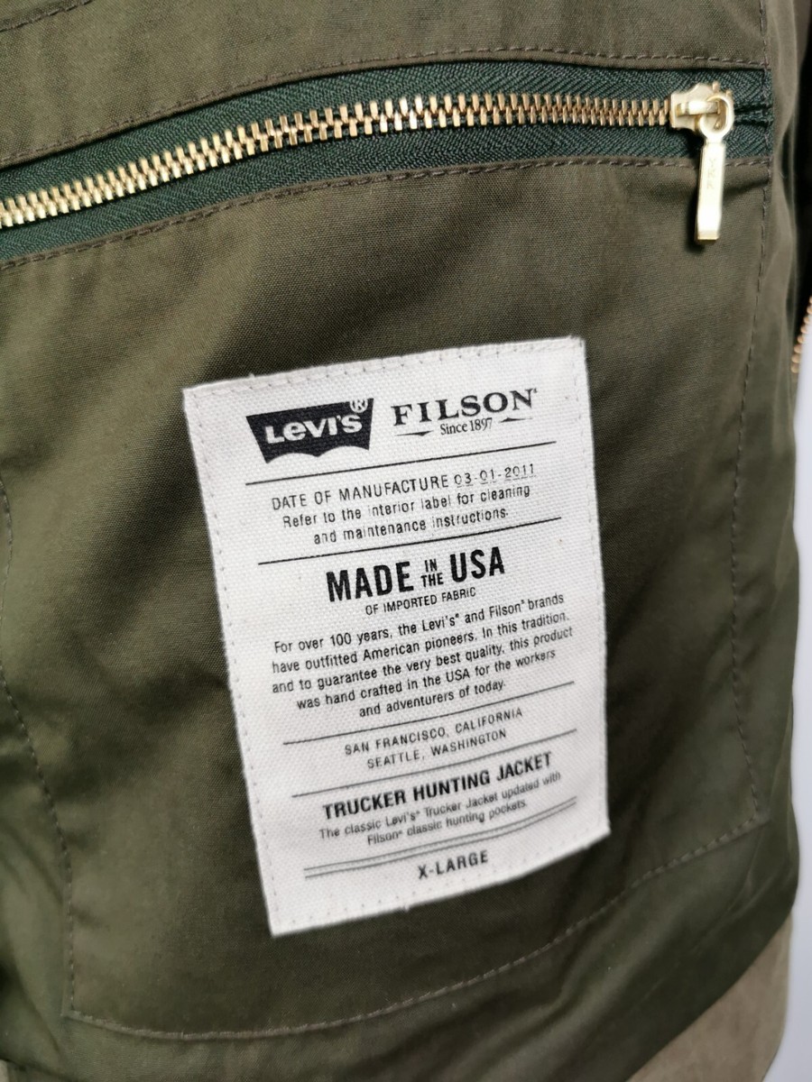 L738 Levis x Filson Ultra Rare Olive Wax Canvas Hunter Trucker