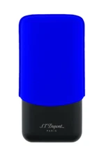 ST DUPONT LIMITED EDITION FLUO BLUE 3 CIGAR CASE HOLDER LEATHER GUNMETAL 183416