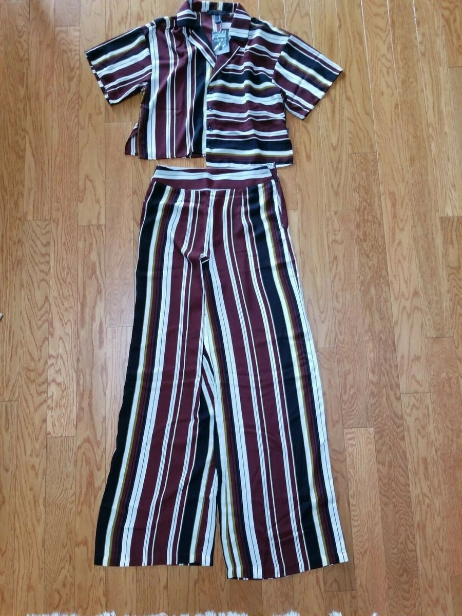 Striped palazzo pants forever 21 sale
