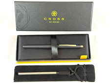 CROSS CLASSIC CENTURY CLASSIC BLACK SP ROLLERBALL PEN WITH GOLD TRIM  2502