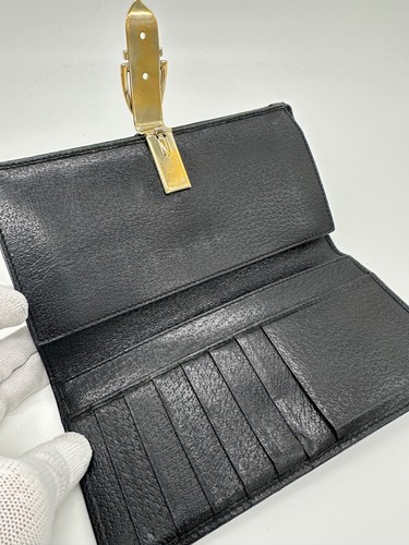 Gucci GG Canvas Leather Long Wallet Black Authentic - Picture 10 of 16