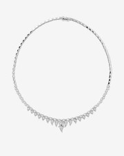 2.49CT Round Cut Lab Grown Diamond 18k White Gold Feather Tail Collar Necklace