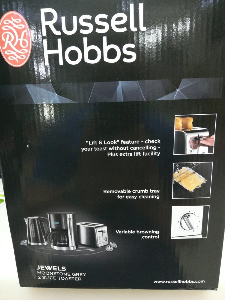 Tostapane Russell Hobbs 2 fette 1200 W fondo raccoglibriciole inox professional - Immagine 2 di 4