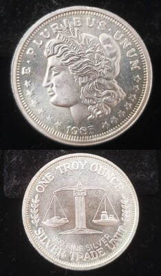 1985 Morgan E Pluribus Unum Silver Trade Unit 1 Troy Oz .999