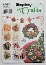 Simplicity Pattern 9768 NO SEW Tree Topper, Skirt, Wreath, Ornaments, House UC