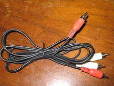 2-RCA Male To 2-RCA Male Red/White AV Audio Video Cable Cord EUC
