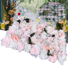 6 Pieces Artificial Flower Wall Panel Wedding Venue Rose Hydrangea Wall 60x40 cm
