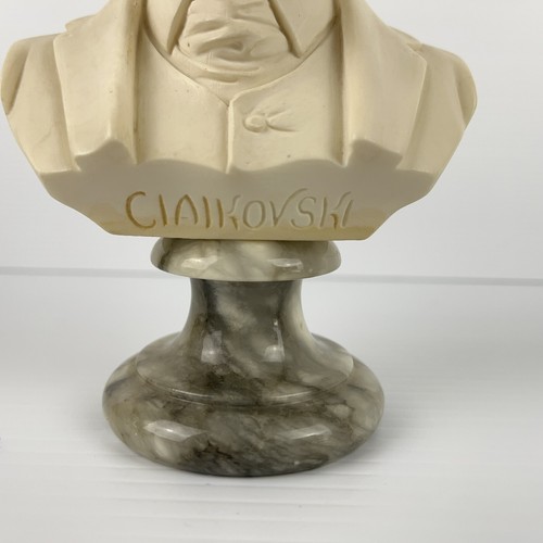 A.Giannelli Composer Alabaster Piano Bust of Tchaikovsky Made in Italy 1972 16cm - Picture 8 of 11