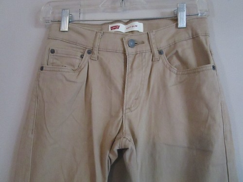 Levis 511 Slim Fit Jeans Youth Size 12 reg 26x26 Tan Brown Khaki - Picture 2 of 8