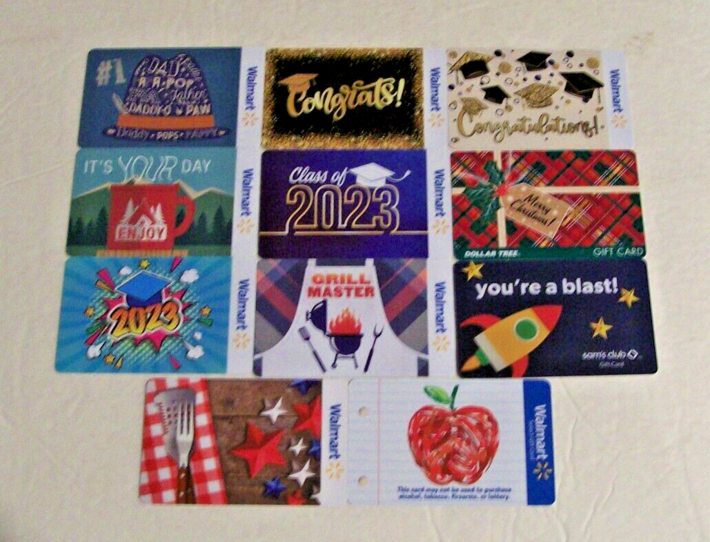 HUGE LOT of GIFT CARDS TARGET, WALMART, HOME DEPOT, McCAFE, HARD ROCK