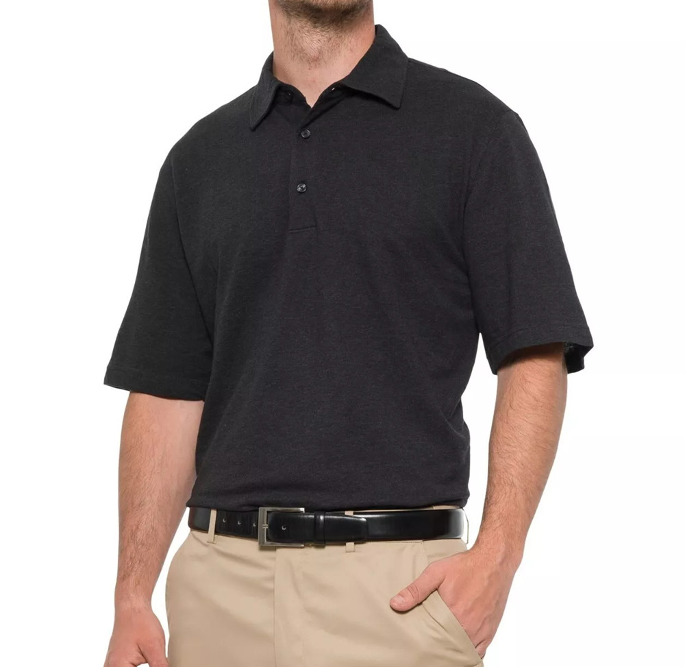 Мужская рубашка поло Greg Norman Mens Sz SMALL Pique Golf с коротким рукавом в полоску - черный 3890₽
