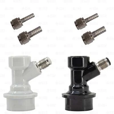 STAR BEVERAGE SUPPLY CO. 1/4" MFL Threaded Ball Lock Corny Keg Connector Coupler Set + Hose Barb Sets