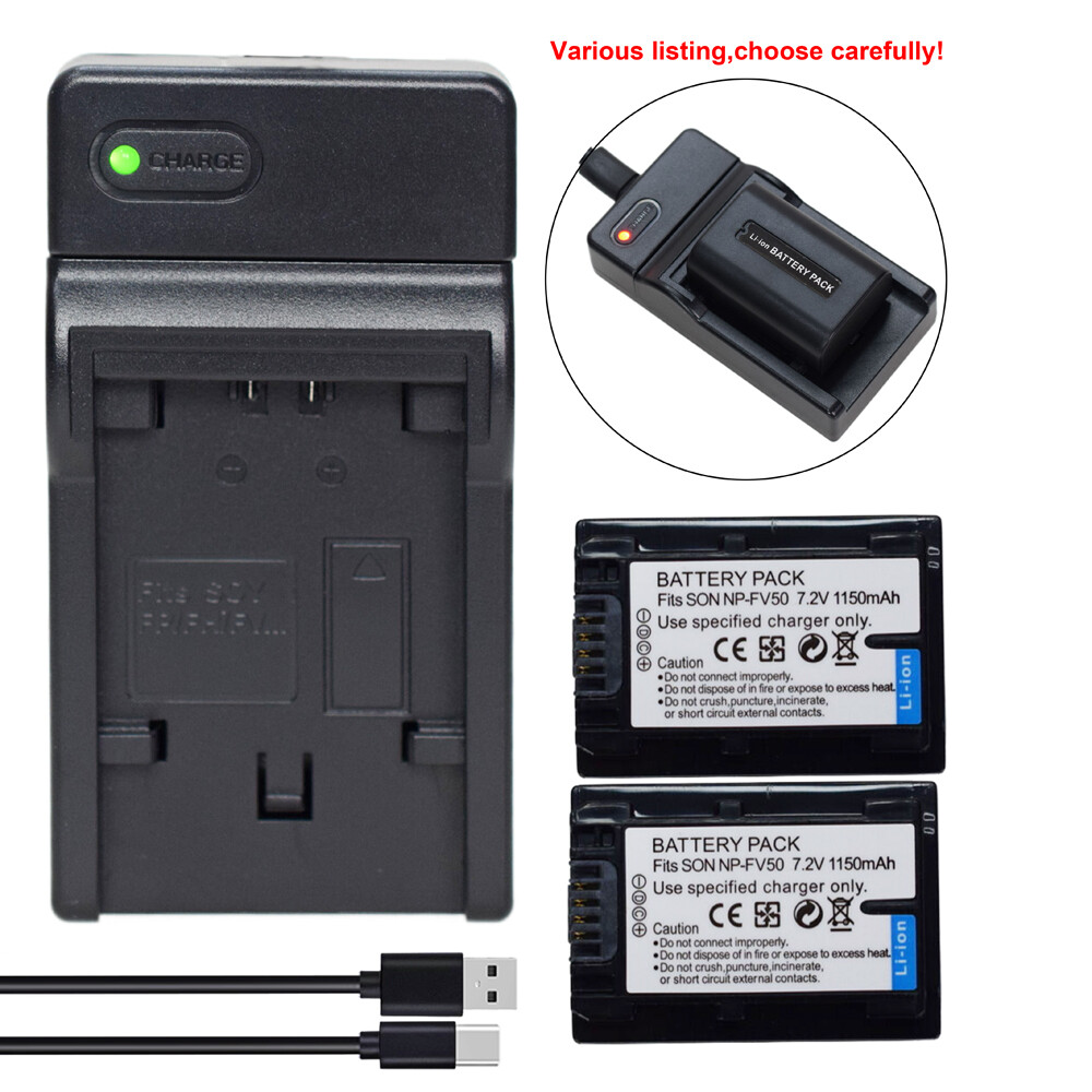 NP-FV50 Battery or Slim charger for Sony Handycam HDR-CX430V HDR-CX900  HDR-CX580
