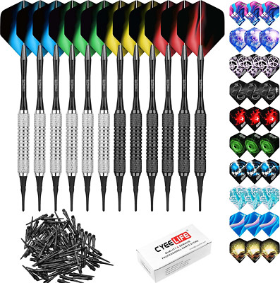 Cyeelife 16 Grams Soft Tip Darts with 42 Flights and 100 Plastic Points
