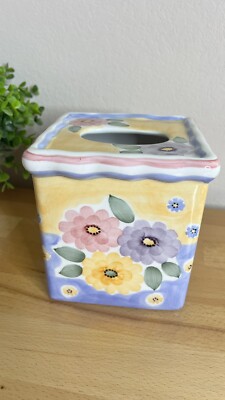 VTG Croscill Alouette Provence Tissue holder Pastel floral Cottage Core Granny