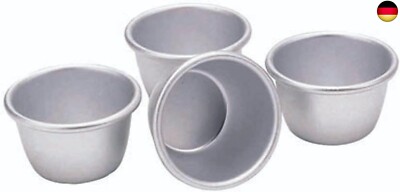 KitchenCraft Mini-Puddingformen, Eloxiertes Aluminium, 7,5 cm, 4er-Set, Silber