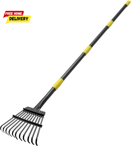 Garden Rake for Leaves Sturdy Small Metal Yard Leaf for Lawns 78" Length 8.5Inch