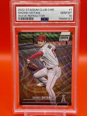 2022 Topps Stadium Club Chrome Shohei Ohtani #1 Wave Refractor PSA