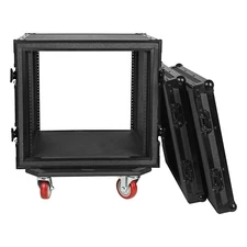 Sound Town Shock Mount 10U Plywood Rack Case w/ 21" Depth-Black (STRC-SPB10UW)