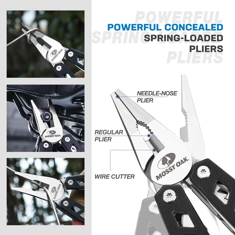 Многофункциональный инструмент MOSSY OAK 21 в 1 карманный нож отвертка рукав плоскогубцы пила - Изображение 4 из 4