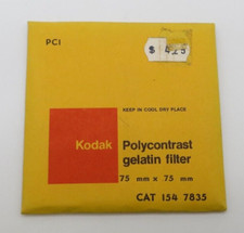 KODAK Polycontrast Gelatin Filter 75mm x 75mm Square PCI CAT 154 7835