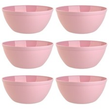 6er Set Müslischale Müslischüssel Schale Schüssel Kunststoff Plastik rosa