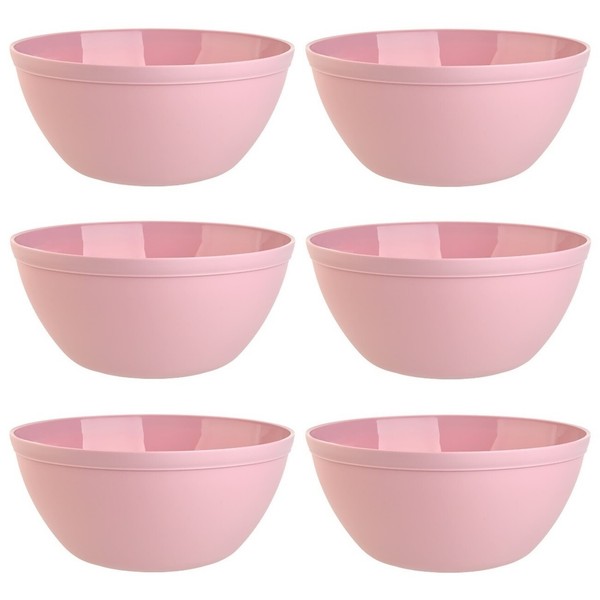 6Er Set MüSlischale MüSlischüSsel Schale SchüSsel Kunststoff Plastik Rosa-image