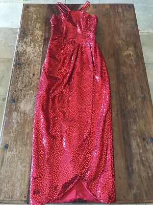red 90s dress 90s Red Cowl Low Back Party Dress