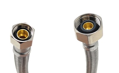 Supply Hose 3/8 Female Compression Thread x 1/2 FIP Female Straight Thread 2PK