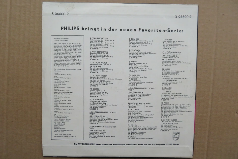 uralte LP Gershwin Camilla Williams Lawrence Winters aus Porgy and Bess Philips  - Bild 2 von 4
