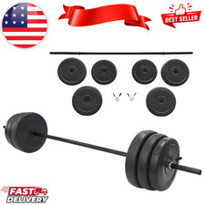 BalanceFrom Vinyl Standard Weight Set in Black, 100 lbs., Standard Bar, Steel