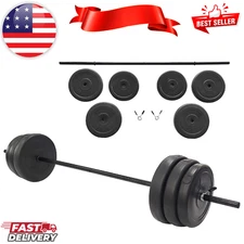 BalanceFrom Vinyl Standard Weight Set in Black, 100 lbs., Standard Bar, Steel