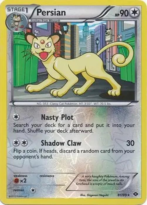 Persian - 81/99 - Pokemon Next Destinies Black & White Reverse Holo Rare LP