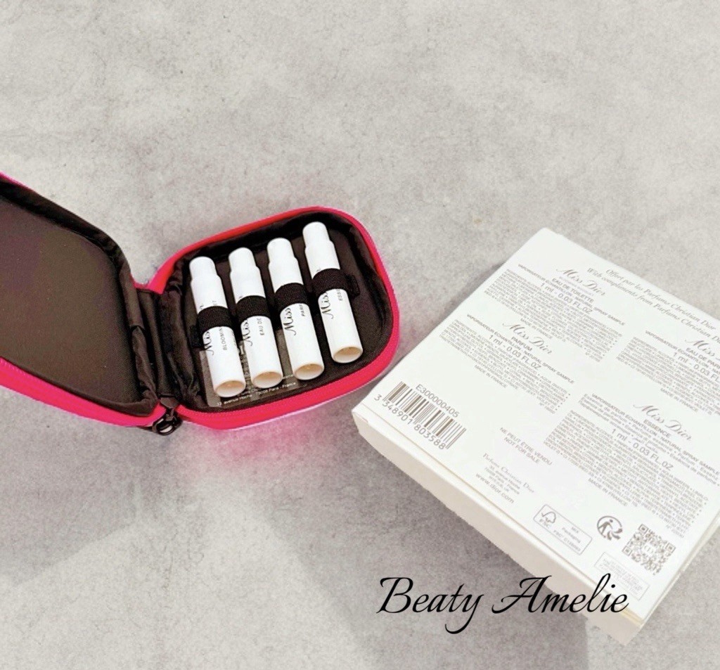 DIOR Miss Dior Hot Pink Case/Pouch + 4 Miss Dior Perfume Discovery