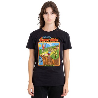 Steven Rhodes Summer Super Slide Womens T-Shirt S-2XL, Black
