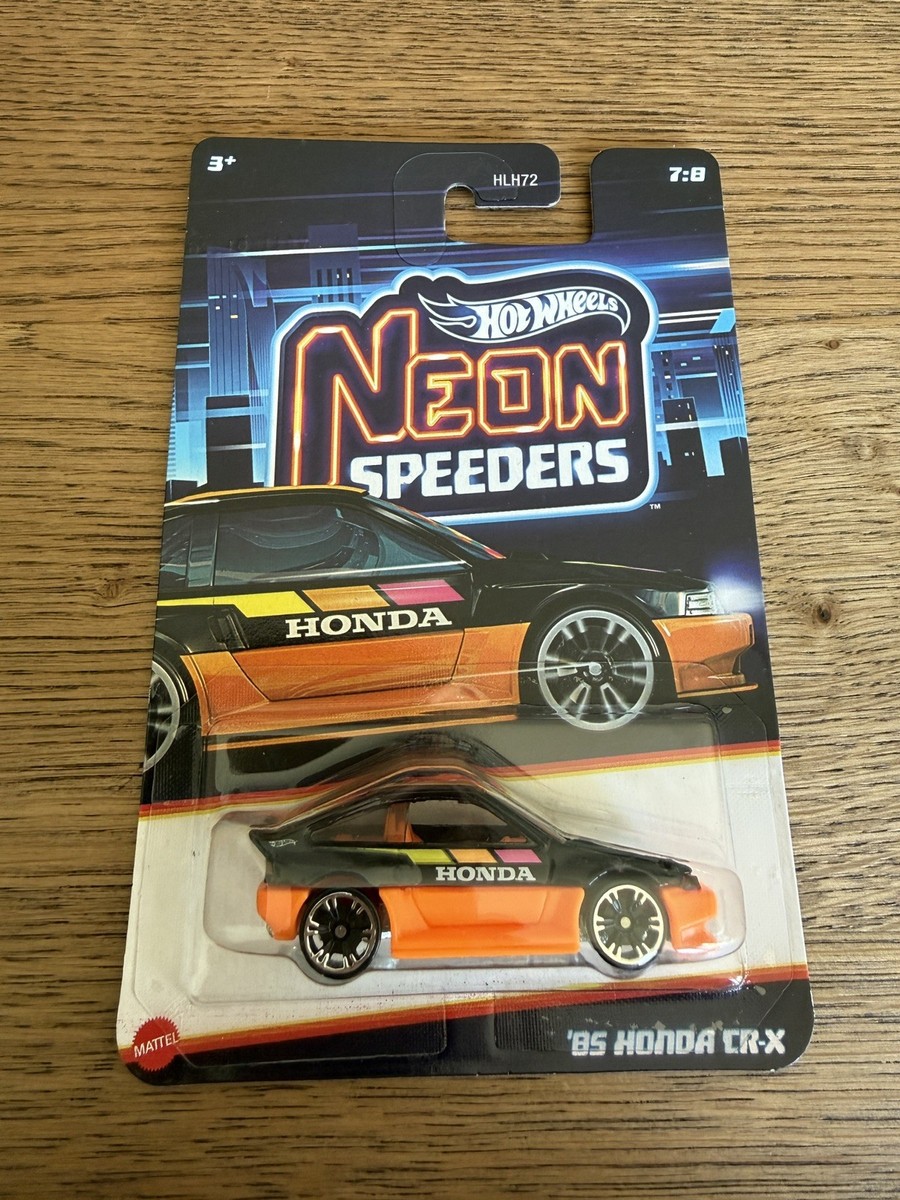 2025 Hot Wheels Neon Speeders '85 Honda CRC Black Orange Chase New