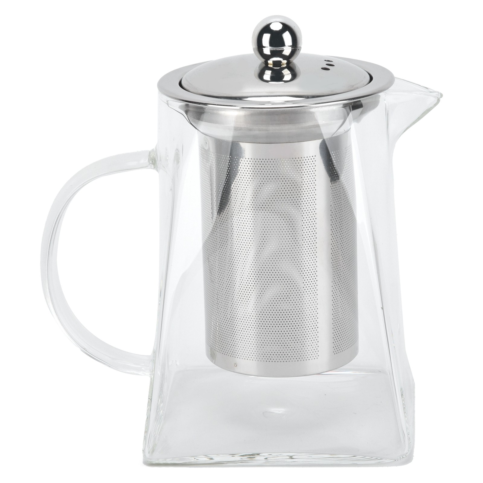 Transparent Glass Teapot With Removable 304 Stainless Steel Filter Tea Kettle