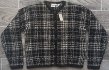 NWT Vintage Paul Harris Design Womens Small Black Mohair Blend Cardigan 80s 90s