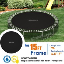 15ft Frame Replacement Round Trampoline Jumping Mat fit 96 V-Ring 6.5"-7" spring